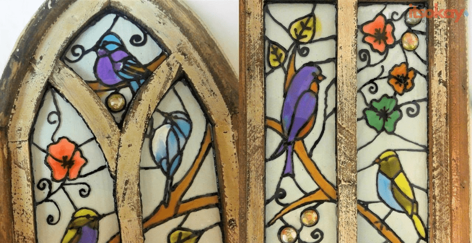 Glas-in-lood effect maken met epoxy en alcohol inkt - itsOkay