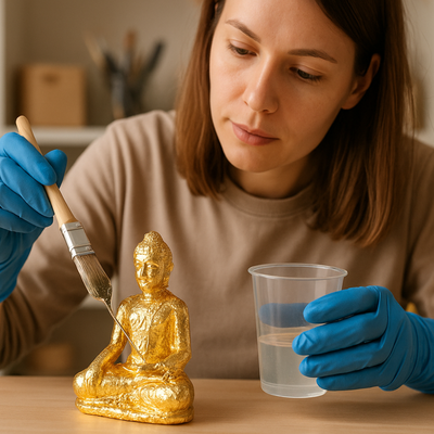 Epoxy over goudfolie aanbrengen