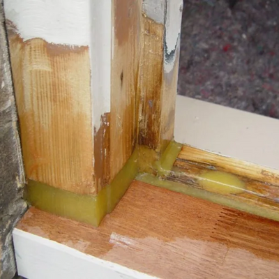 Houtrot kozijn repareren met epoxy