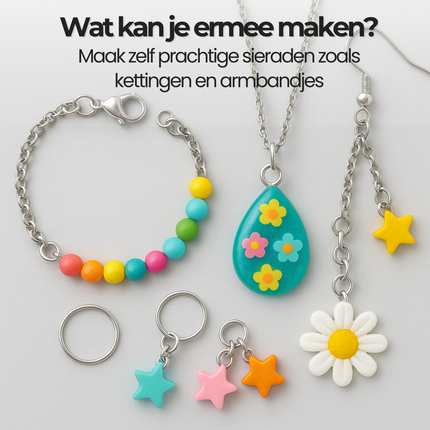Sieraden maken set (Ketting, Karabijnsluitingen & Ringetjes) 45-delig