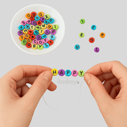 Gekleurde Letter Kralen Alfabet (100 stuks) - #itsokay#