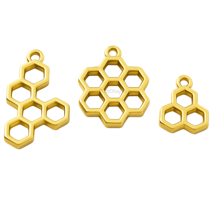 Hanger Honinggraat Goud 9 st. (Open bedel) - itsokay