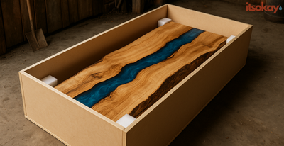 Epoxy kunst verpakken en verzenden