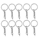 Metalen sleutelhangerring met ketting + schroefoog (10 st.) - #itsokay#