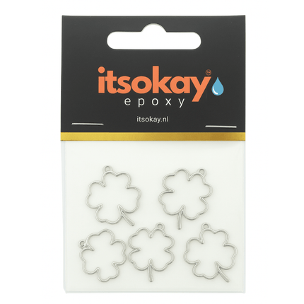 Open bedel "Klavertje vier" (5 st.) - #itsokay#