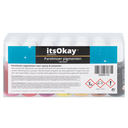 Parelmoer / Metallic Pigmenten Voor Epoxyhars (14 stuks) - #itsokay#