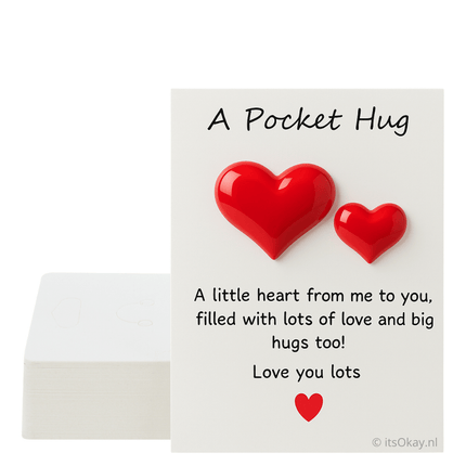 Pocket Hug kaartjes (50 st.) + plastic zakjes - itsokay