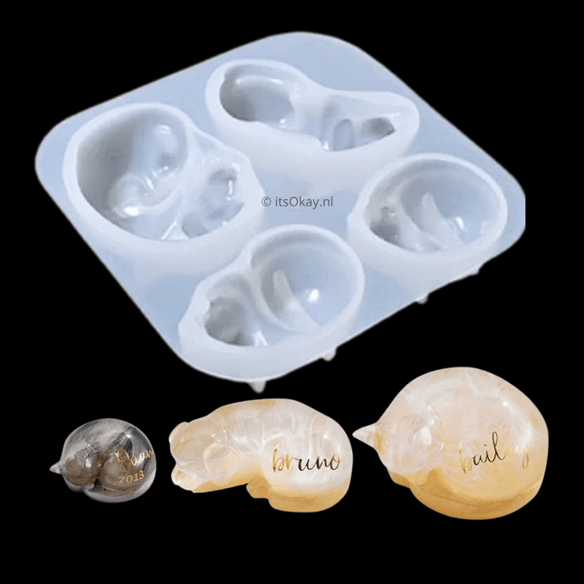 Siliconen mal slapende kat & hond - itsokay