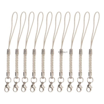 Sleutelhanger Koord 10 stuks - Zilveren Sluiting (10 cm lang) - #itsokay#