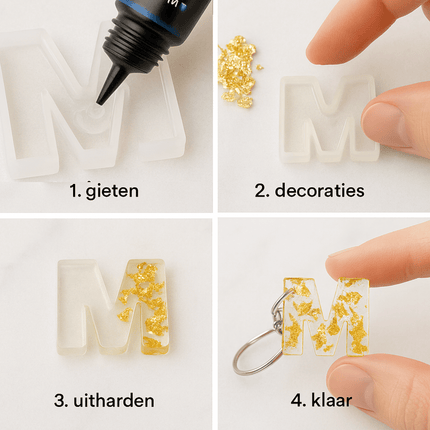 stappenplan zelf epoxy sleutelhangers maken