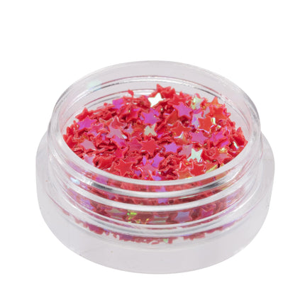 Glitters in de vorm van Sterren (12 potjes)